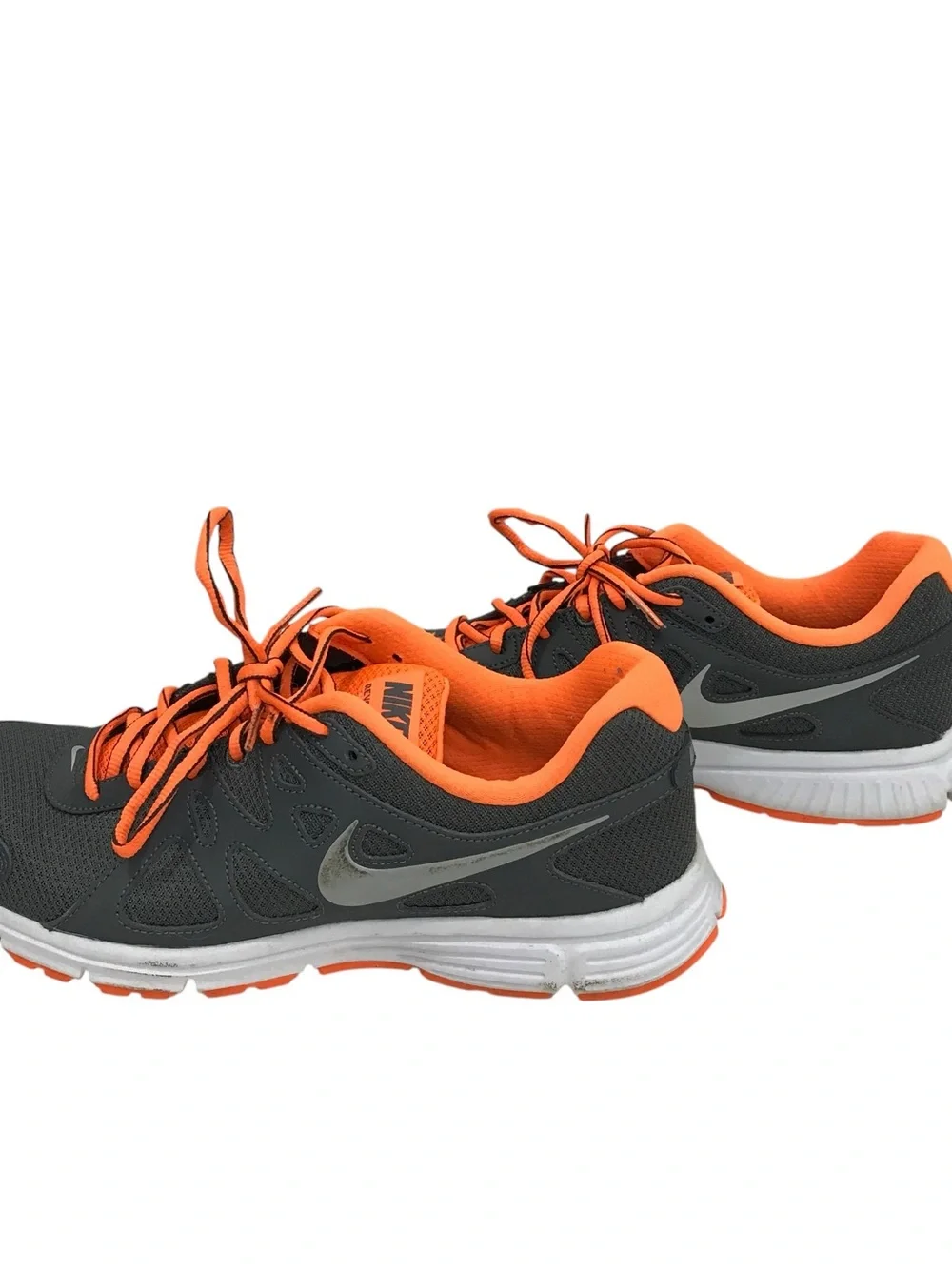 Nike Revolution 2 Men's Athletic Running Shoes in Dark Gray and Orange Size 9